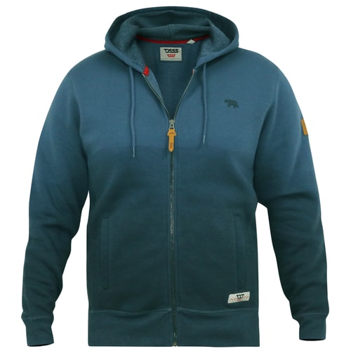 D555 Hulk Dip Dye Kapuzenpullover mit durchgehendem Reißverschluss Blau